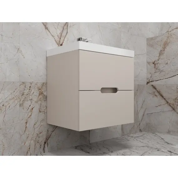 ТУМБА ПОДВЕСНАЯ STYLE LINE "МАТИС 60", CLASSIC 60, (2 ЯЩИКА), КРЕМ, ЭМАЛЬ