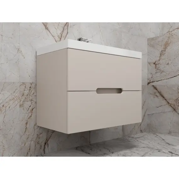 ТУМБА ПОДВЕСНАЯ STYLE LINE "МАТИС 80", CLASSIC 80, (2 ЯЩИКА), КРЕМ, ЭМАЛЬ