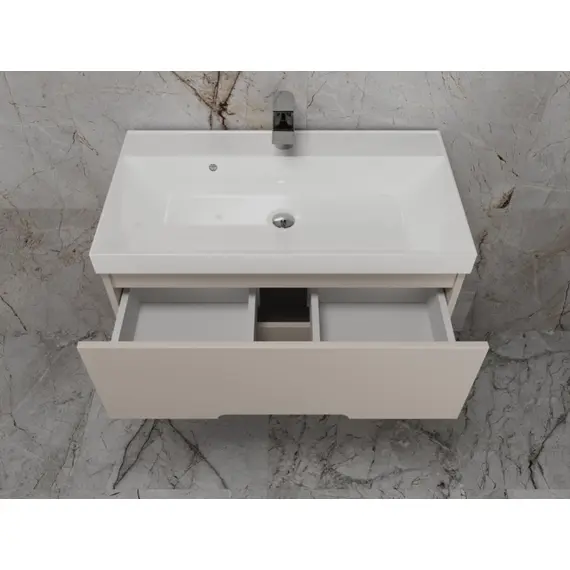 ТУМБА ПОДВЕСНАЯ STYLE LINE "МАТИС 80", CLASSIC 80, (2 ЯЩИКА), КРЕМ, ЭМАЛЬ