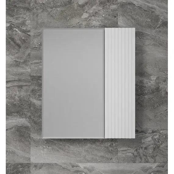 ЗЕРКАЛЬНЫЙ ШКАФ STYLE LINE «СТОКГОЛЬМ» 60 СМ БЕЛЫЙ РИФЛЕНЫЙ СОФТ