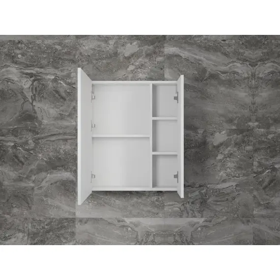 ЗЕРКАЛЬНЫЙ ШКАФ STYLE LINE «СТОКГОЛЬМ» 60 СМ БЕЛЫЙ РИФЛЕНЫЙ СОФТ