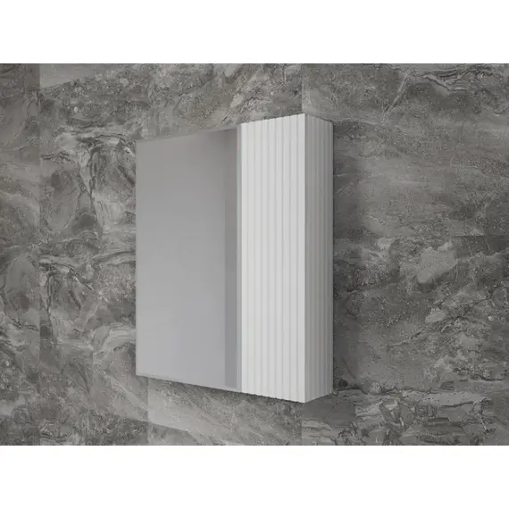 ЗЕРКАЛЬНЫЙ ШКАФ STYLE LINE «СТОКГОЛЬМ» 60 СМ БЕЛЫЙ РИФЛЕНЫЙ СОФТ