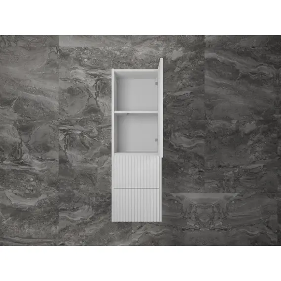 ПЕНАЛ STYLE LINE «СТОКГОЛЬМ» 360 СМ ПОДВЕСНОЙ 2 ЯЩИКА БЕЛЫЙ РИФЛЕНЫЙ СОФТ