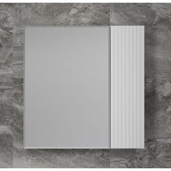 ЗЕРКАЛЬНЫЙ ШКАФ STYLE LINE «СТОКГОЛЬМ» 70 СМ БЕЛЫЙ РИФЛЕНЫЙ СОФТ