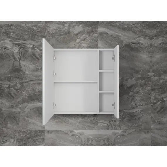 ЗЕРКАЛЬНЫЙ ШКАФ STYLE LINE «СТОКГОЛЬМ» 70 СМ БЕЛЫЙ РИФЛЕНЫЙ СОФТ