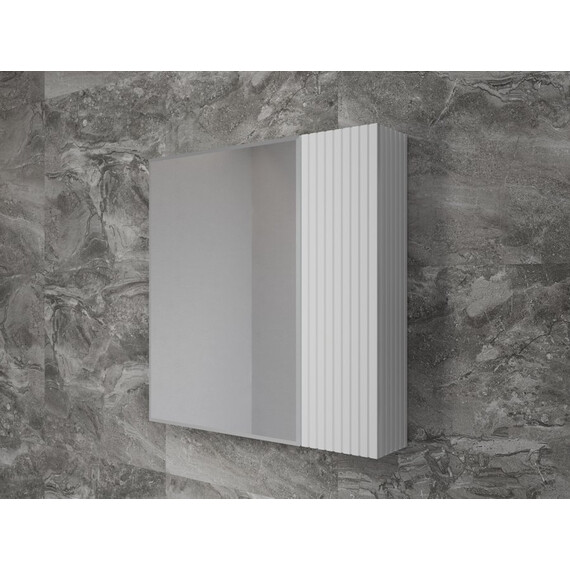 ЗЕРКАЛЬНЫЙ ШКАФ STYLE LINE «СТОКГОЛЬМ» 70 СМ БЕЛЫЙ РИФЛЕНЫЙ СОФТ