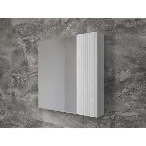 ЗЕРКАЛЬНЫЙ ШКАФ STYLE LINE «СТОКГОЛЬМ» 70 СМ БЕЛЫЙ РИФЛЕНЫЙ СОФТ