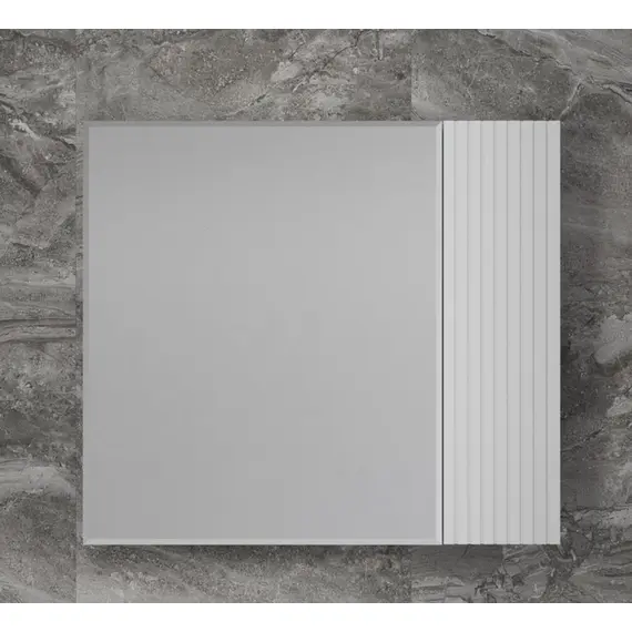 ЗЕРКАЛЬНЫЙ ШКАФ STYLE LINE «СТОКГОЛЬМ» 80 СМ БЕЛЫЙ РИФЛЕНЫЙ СОФТ