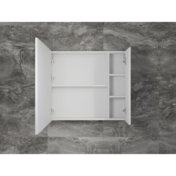 ЗЕРКАЛЬНЫЙ ШКАФ STYLE LINE «СТОКГОЛЬМ» 80 СМ БЕЛЫЙ РИФЛЕНЫЙ СОФТ