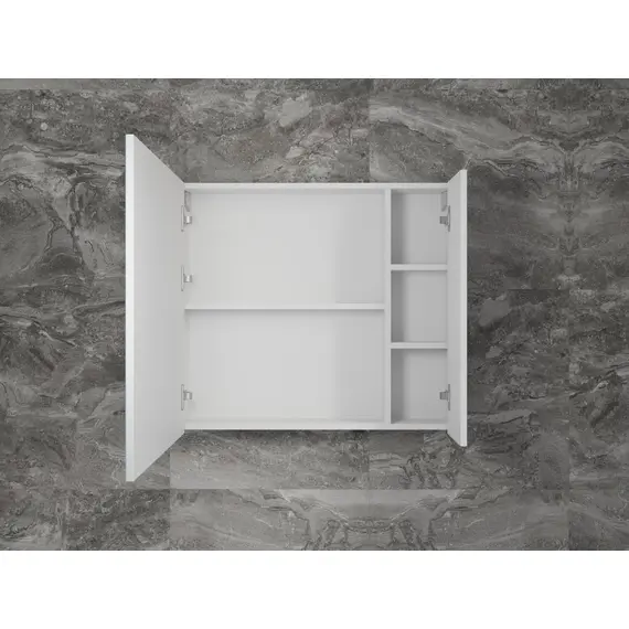 ЗЕРКАЛЬНЫЙ ШКАФ STYLE LINE «СТОКГОЛЬМ» 80 СМ БЕЛЫЙ РИФЛЕНЫЙ СОФТ