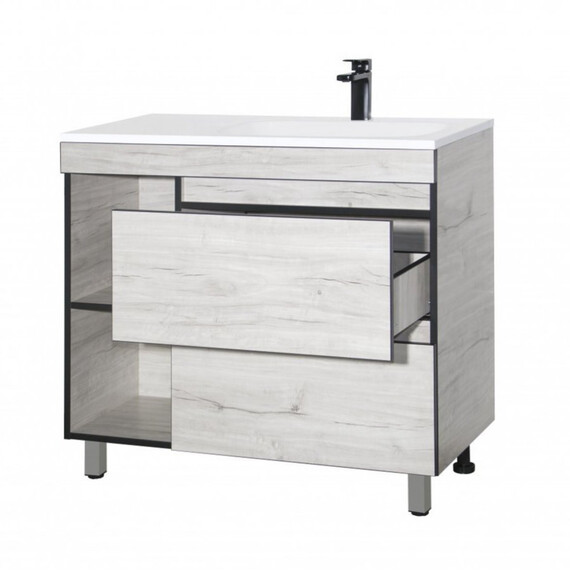 ТУМБА НАПОЛЬНАЯ STYLE LINE "БЕРЛИН 90" ПОД РАКОВИНУ БАРСЕЛОНА, 2 ЯЩ./НИШИ, PLUS, СОНАТА ПРАВЫЙ