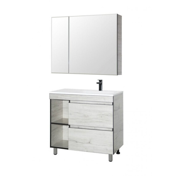 ТУМБА НАПОЛЬНАЯ STYLE LINE "БЕРЛИН 90" ПОД РАКОВИНУ БАРСЕЛОНА, 2 ЯЩ./НИШИ, PLUS, СОНАТА ПРАВЫЙ