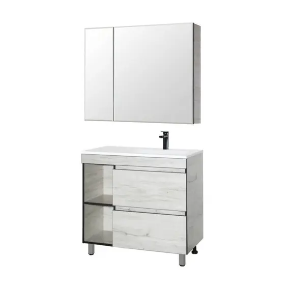 ТУМБА НАПОЛЬНАЯ STYLE LINE "БЕРЛИН 90" ПОД РАКОВИНУ БАРСЕЛОНА, 2 ЯЩ./НИШИ, PLUS, СОНАТА ПРАВЫЙ