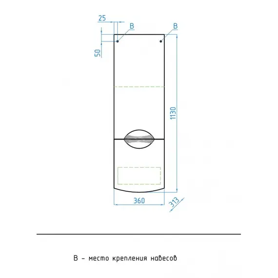 КОЛОННА STYLE LINE ЖАСМИН-2 36 ПОДВЕСНАЯ ЛЮКС БЕЛЫЙ