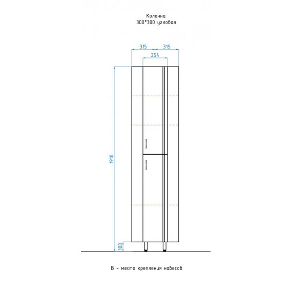 КОЛОННА STYLE LINE ВЕЕР УГЛОВАЯ 30X30