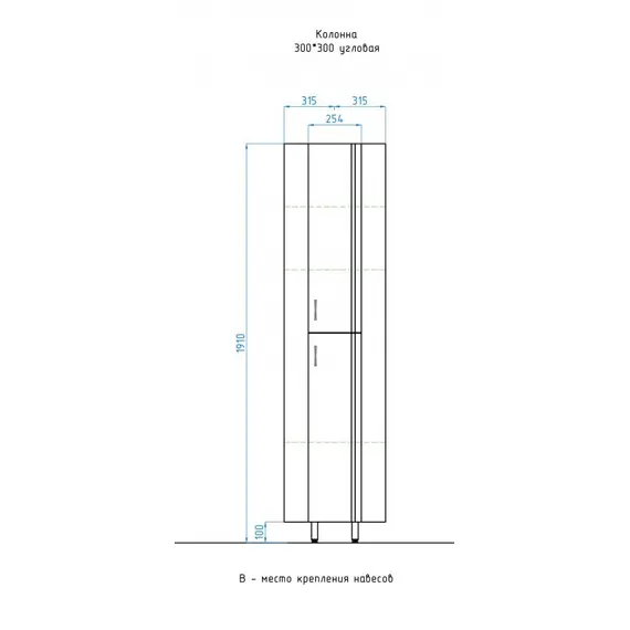 КОЛОННА STYLE LINE ВЕЕР УГЛОВАЯ 30X30