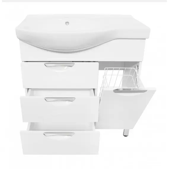 ТУМБА STYLE LINE "ЖАСМИН 82" (3 ЯЩ.) С КОРЗИНОЙ, КОРАЛЛ 82, ПРАВАЯ