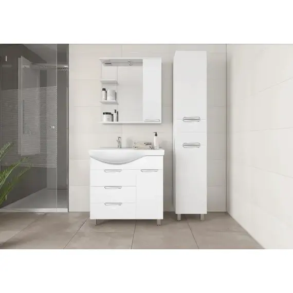 ТУМБА STYLE LINE "ЖАСМИН 82" (3 ЯЩ.) С КОРЗИНОЙ, КОРАЛЛ 82, ПРАВАЯ