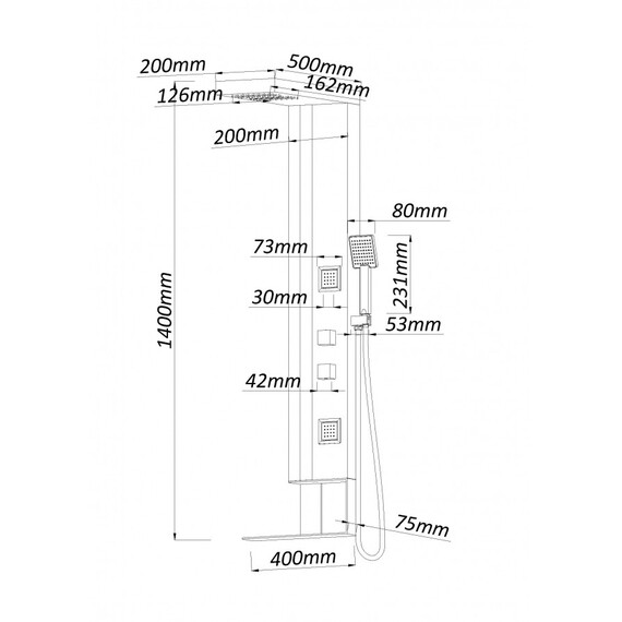 ДУШЕВАЯ ПАНЕЛЬ BLACK & WHITE GR026