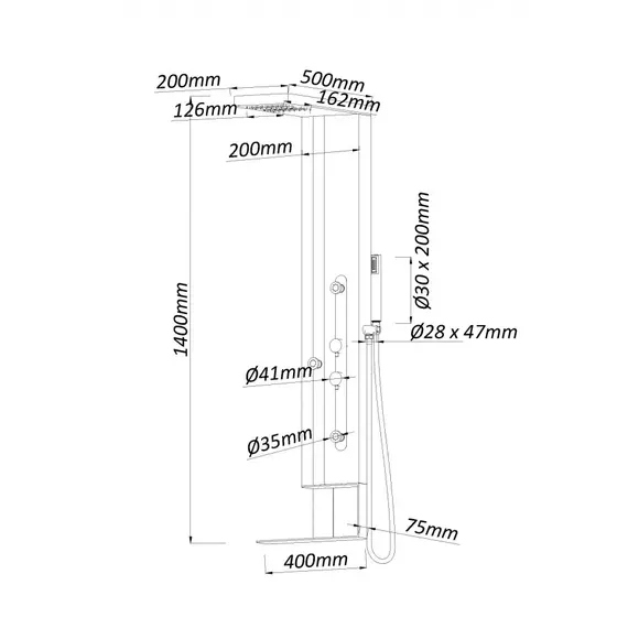 ДУШЕВАЯ ПАНЕЛЬ BLACK & WHITE GR027