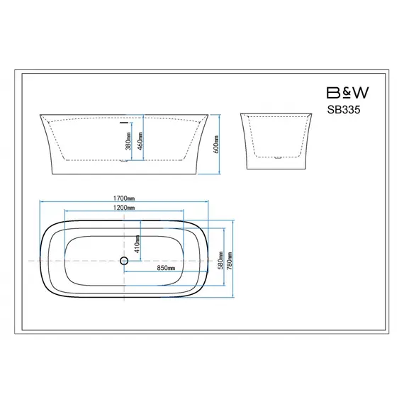 АКРИЛОВАЯ ВАННА BLACK & WHITE SB335