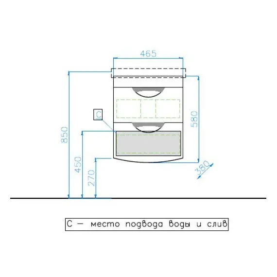 ТУМБА С РАКОВИНОЙ ПОДВЕСНАЯ STYLE LINE "ЖАСМИН 2", КОМО 50, ЛЮКС БЕЛАЯ, PLUS