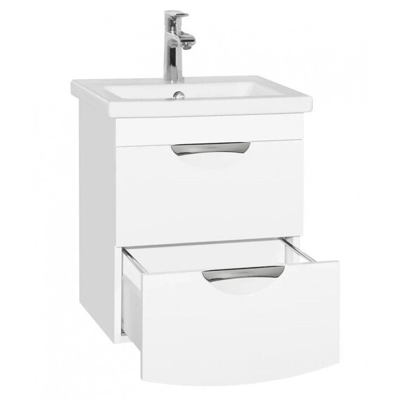 ТУМБА С РАКОВИНОЙ ПОДВЕСНАЯ STYLE LINE "ЖАСМИН 2", КОМО 50, ЛЮКС БЕЛАЯ, PLUS