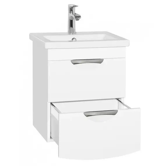 ТУМБА С РАКОВИНОЙ ПОДВЕСНАЯ STYLE LINE "ЖАСМИН 2", КОМО 50, ЛЮКС БЕЛАЯ, PLUS