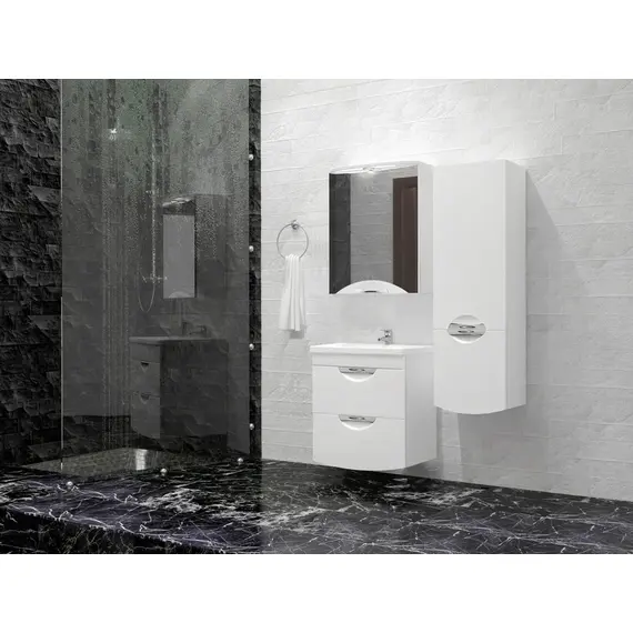 ТУМБА С РАКОВИНОЙ ПОДВЕСНАЯ STYLE LINE "ЖАСМИН 2", КОМО 50, ЛЮКС БЕЛАЯ, PLUS