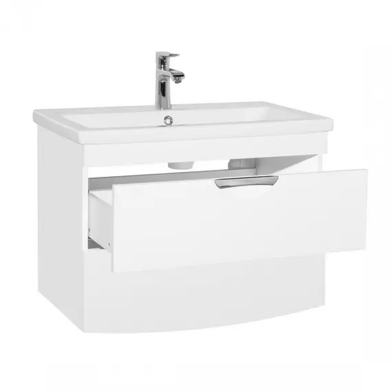 ТУМБА С РАКОВИТИНОЙ ПОДВЕСНАЯ STYLE LINE "ЖАСМИН 2", КОМО 80, ЛЮКС БЕЛАЯ, PLUS