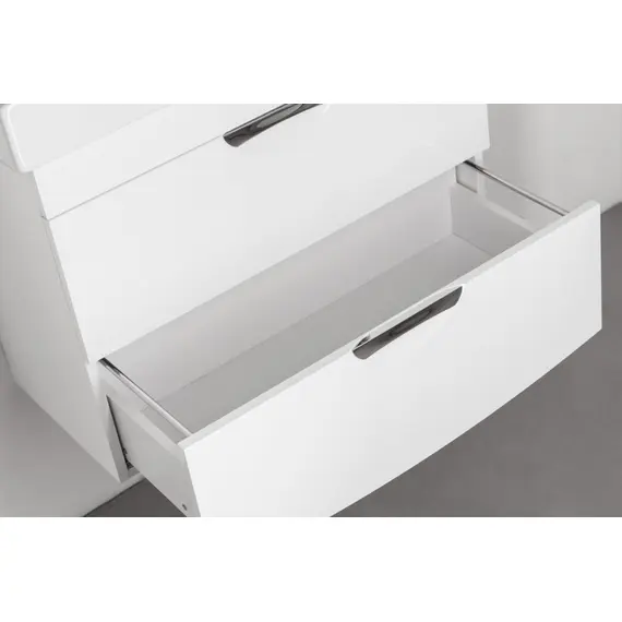 ТУМБА С РАКОВИТИНОЙ ПОДВЕСНАЯ STYLE LINE "ЖАСМИН 2", КОМО 80, ЛЮКС БЕЛАЯ, PLUS