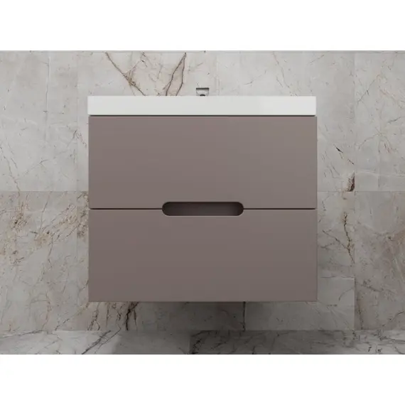 ТУМБА ПОДВЕСНАЯ STYLE LINE "МАТИС 70", CLASSIC 70, (2 ЯЩИКА), ТАУП ТЕМНЫЙ, ЭМАЛЬ