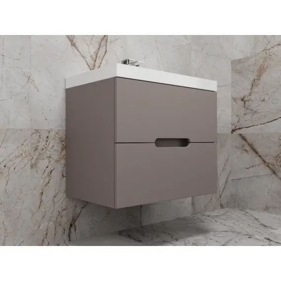 ТУМБА ПОДВЕСНАЯ STYLE LINE "МАТИС 70", CLASSIC 70, (2 ЯЩИКА), ТАУП ТЕМНЫЙ, ЭМАЛЬ