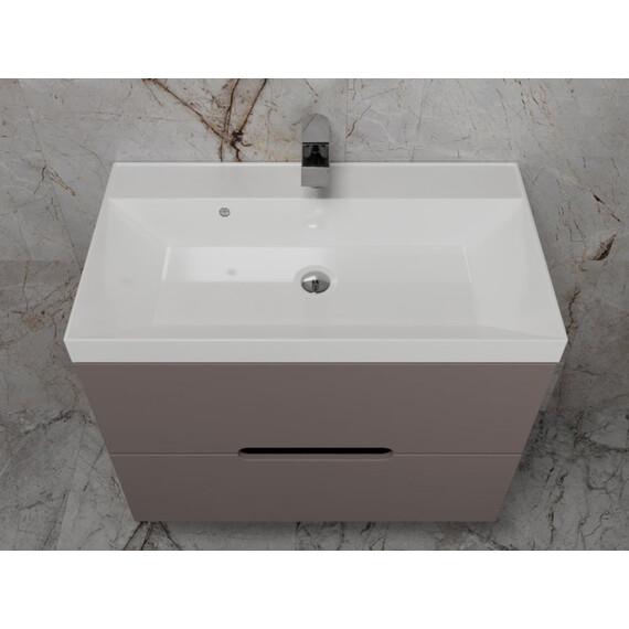 ТУМБА ПОДВЕСНАЯ STYLE LINE "МАТИС 80", CLASSIC 80, (2 ЯЩИКА), ТАУП ТЕМНЫЙ, ЭМАЛЬ