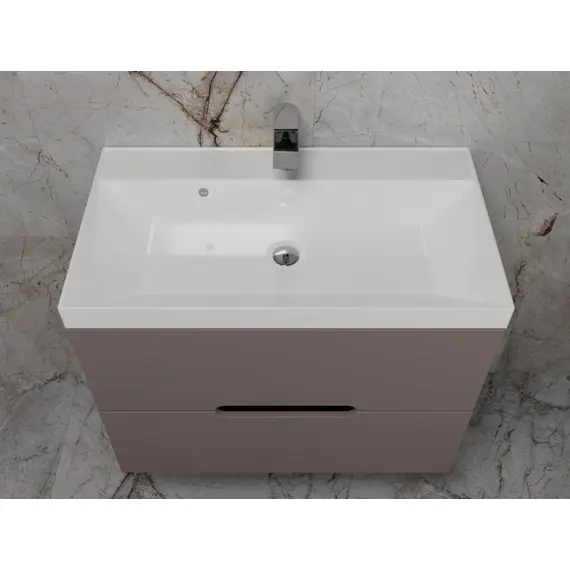 ТУМБА ПОДВЕСНАЯ STYLE LINE "МАТИС 80", CLASSIC 80, (2 ЯЩИКА), ТАУП ТЕМНЫЙ, ЭМАЛЬ