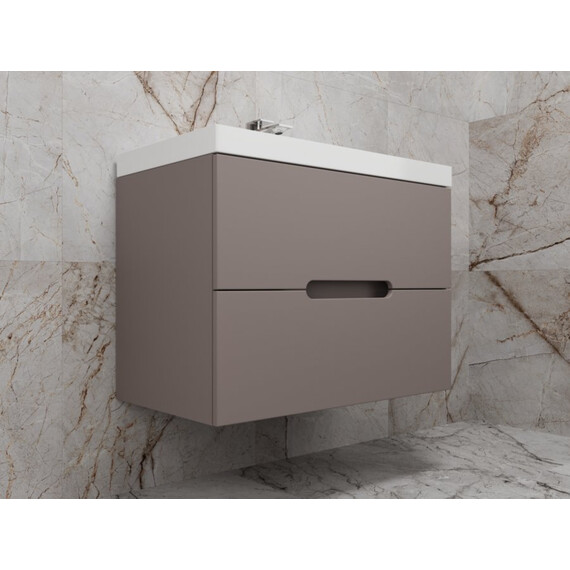 ТУМБА ПОДВЕСНАЯ STYLE LINE "МАТИС 80", CLASSIC 80, (2 ЯЩИКА), ТАУП ТЕМНЫЙ, ЭМАЛЬ