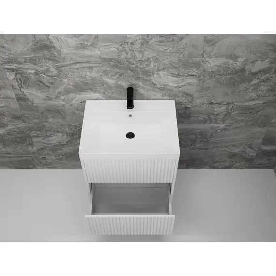 ТУМБА ПОДВЕСНАЯ STYLE LINE "СТОКГОЛЬМ 60", CLASSIC 60, (2 ЯЩ.) БЕЛЫЙ РИФЛЕНЫЙ СОФТ, PUSH