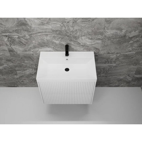 ТУМБА ПОДВЕСНАЯ STYLE LINE "СТОКГОЛЬМ 70", CLASSIC 70, (2 ЯЩ.) БЕЛЫЙ РИФЛЕНЫЙ СОФТ, PUSH