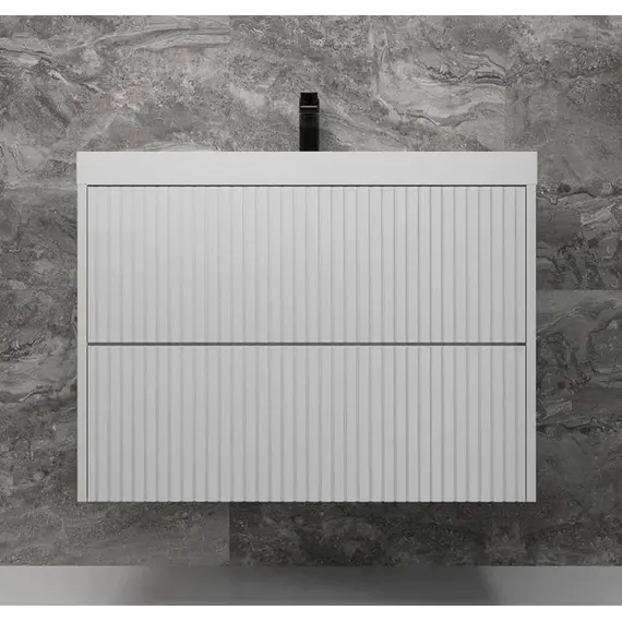 ТУМБА ПОДВЕСНАЯ STYLE LINE "СТОКГОЛЬМ 80", CLASSIC 80, (2 ЯЩ.) БЕЛЫЙ РИФЛЕНЫЙ СОФТ, PUSH