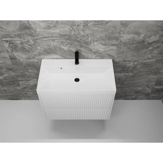 ТУМБА ПОДВЕСНАЯ STYLE LINE "СТОКГОЛЬМ 80", CLASSIC 80, (2 ЯЩ.) БЕЛЫЙ РИФЛЕНЫЙ СОФТ, PUSH