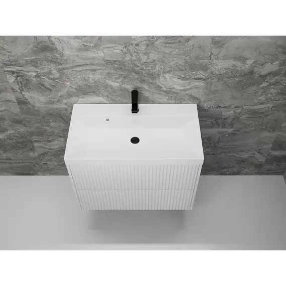 ТУМБА ПОДВЕСНАЯ STYLE LINE "СТОКГОЛЬМ 80", CLASSIC 80, (2 ЯЩ.) БЕЛЫЙ РИФЛЕНЫЙ СОФТ, PUSH