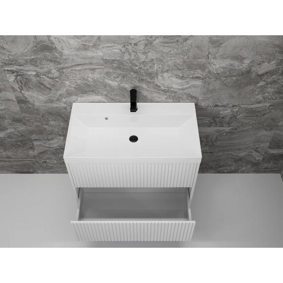 ТУМБА ПОДВЕСНАЯ STYLE LINE "СТОКГОЛЬМ 80", CLASSIC 80, (2 ЯЩ.) БЕЛЫЙ РИФЛЕНЫЙ СОФТ, PUSH