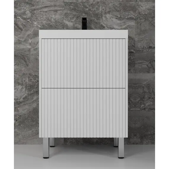 ТУМБА НАПОЛЬНАЯ STYLE LINE "СТОКГОЛЬМ 60", CLASSIC 60, (2 ЯЩ.) БЕЛЫЙ РИФЛЕНЫЙ СОФТ, PUSH