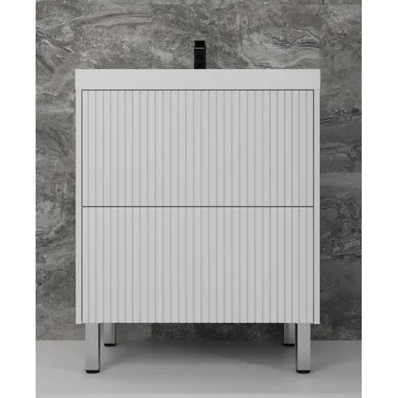 ТУМБА НАПОЛЬНАЯ STYLE LINE "СТОКГОЛЬМ 70", CLASSIC 70, (2 ЯЩ.) БЕЛЫЙ РИФЛЕНЫЙ СОФТ, PUSH