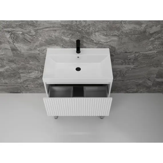 ТУМБА НАПОЛЬНАЯ STYLE LINE "СТОКГОЛЬМ 70", CLASSIC 70, (2 ЯЩ.) БЕЛЫЙ РИФЛЕНЫЙ СОФТ, PUSH