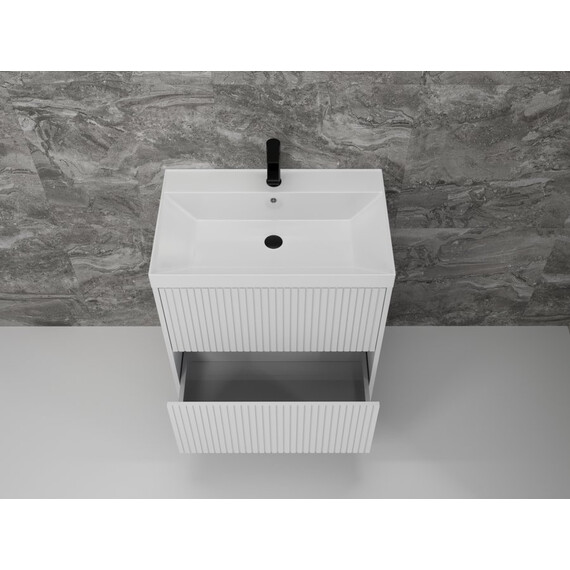 ТУМБА НАПОЛЬНАЯ STYLE LINE "СТОКГОЛЬМ 70", CLASSIC 70, (2 ЯЩ.) БЕЛЫЙ РИФЛЕНЫЙ СОФТ, PUSH