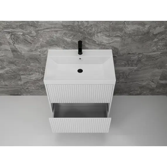 ТУМБА НАПОЛЬНАЯ STYLE LINE "СТОКГОЛЬМ 70", CLASSIC 70, (2 ЯЩ.) БЕЛЫЙ РИФЛЕНЫЙ СОФТ, PUSH