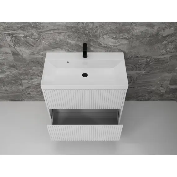 ТУМБА НАПОЛЬНАЯ STYLE LINE "СТОКГОЛЬМ 80", CLASSIC 80, (2 ЯЩ.) БЕЛЫЙ РИФЛЕНЫЙ СОФТ, PUSH