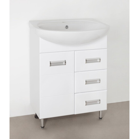 ТУМБА С РАКОВИНОЙ STYLE LINE ИРИС 65 (3 ЯЩ.) ПОД УМЫВАЛЬНИК СТЕЛЛА 65