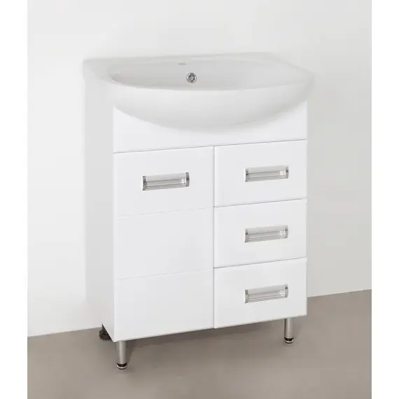 ТУМБА С РАКОВИНОЙ STYLE LINE ИРИС 65 (3 ЯЩ.) ПОД УМЫВАЛЬНИК СТЕЛЛА 65